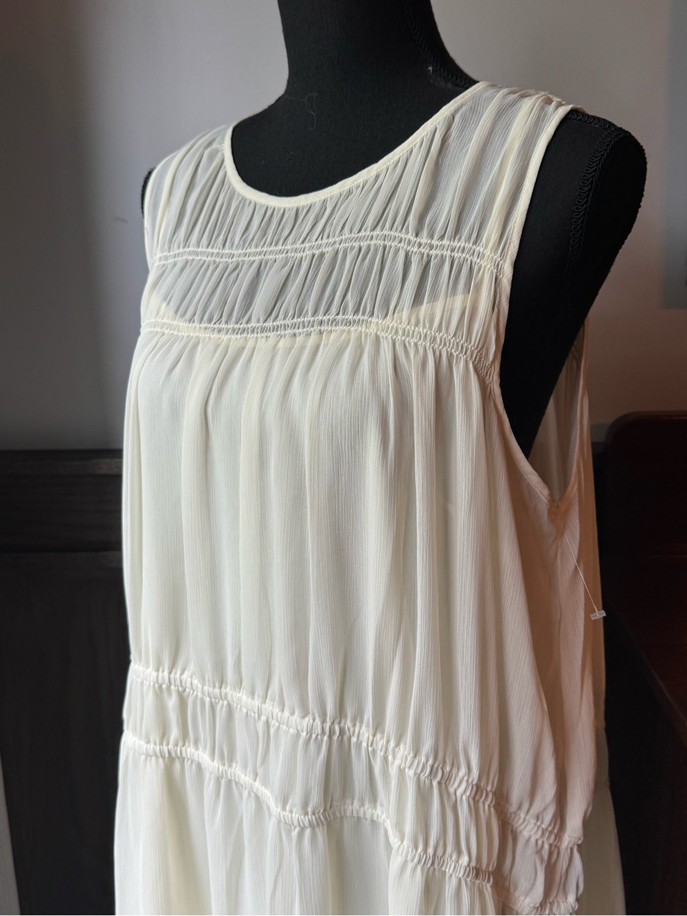 a new day Cream Sleeveless Tiered Maxi Dress xl nwt - Picture 4 of 9